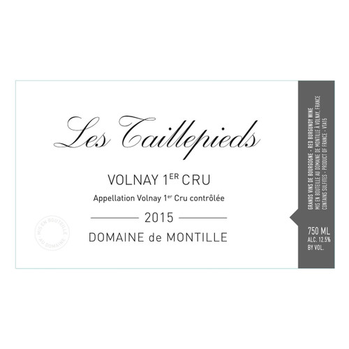 Label/Bottle shot for Domaine de Montille Volnay Les Taillepieds 2021 750ml