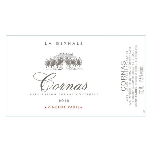 Label/Bottle shot for Domaine Vincent Paris Cornas La Geynale 2022 1.5L