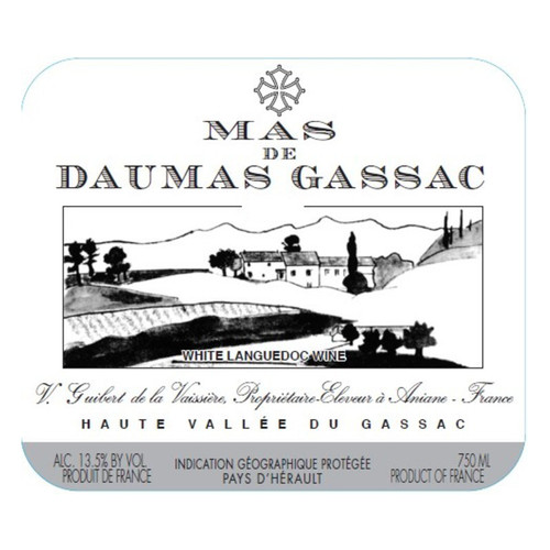 Label/Bottle shot for Mas de Daumas Gassac Saint-Guilhem-le-Desert Blanc 2014 750ml