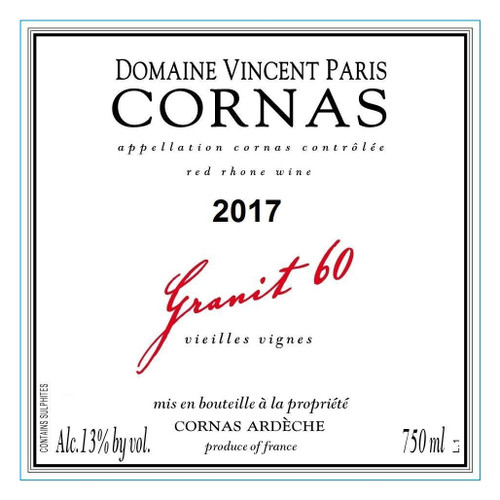 Label/Bottle shot for Domaine Vincent Paris Cornas Granit 60 2022 750ml