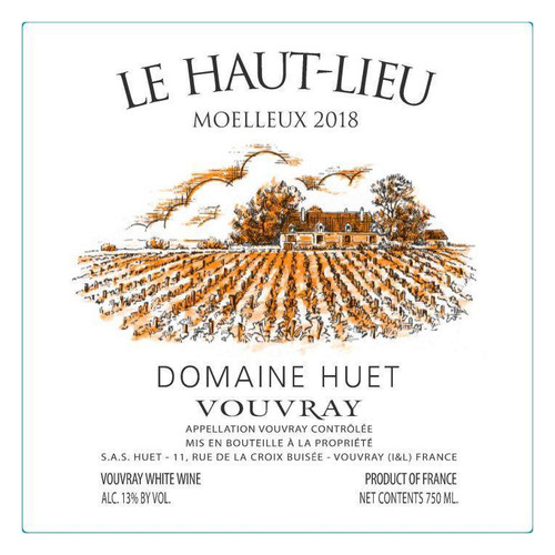 Label/Bottle shot for Domaine Huet Le Haut-Lieu Moelleux Vouvray 2022 750ml