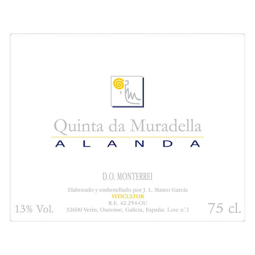 Label/Bottle shot for Quinta da Muradella Alanda Tinto 2018 750ml