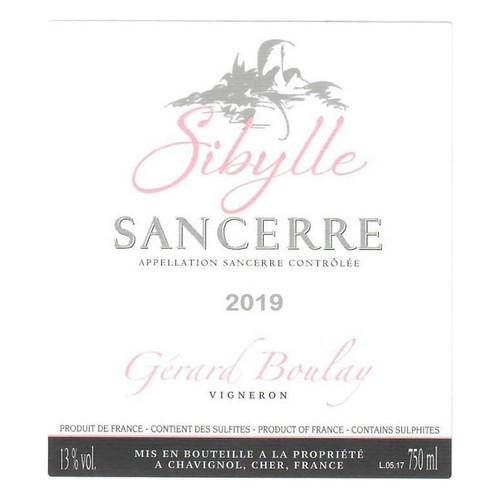 Label/Bottle shot for Gerard Boulay Sancerre Sibylle Rose 2023 750ml