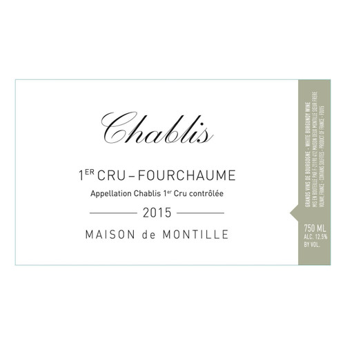 Label/Bottle shot for Maison de Montille Chablis Fourchaume 2021 750ml