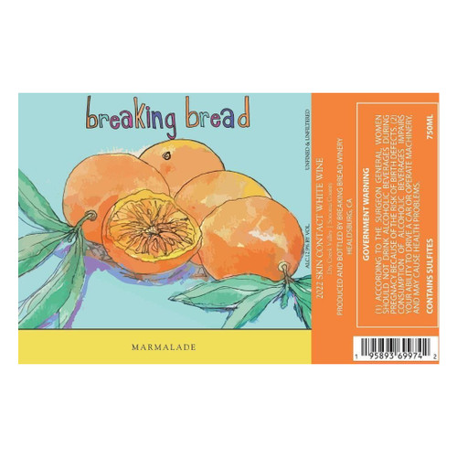 Label/Bottle shot for Breaking Bread Winery Marmalade Skin Contact White Wine Dry Creek Valley 2023 750ml