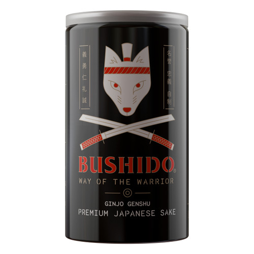 Label/Bottle shot for Bushido Way of the Warrior Ginjo Genshu Sake Current 180ml