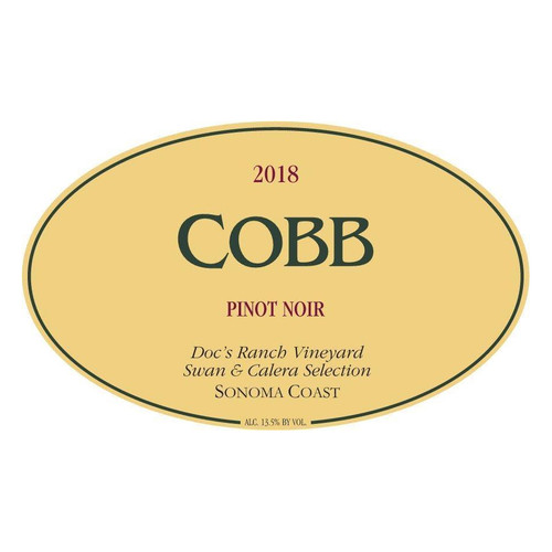 Label/Bottle shot for Cobb Wines Doc's Ranch Swan Calera Selections Pinot Noir 2021 750ml