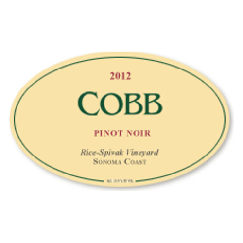 Label/Bottle shot for Cobb Wines Rice-Spivak Sonoma Coast Pinot Noir 2021 750ml