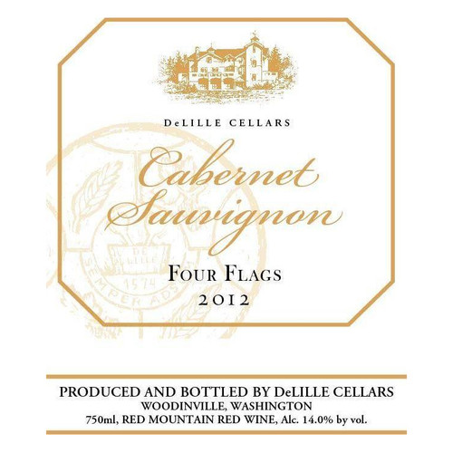 Label/Bottle shot for DeLille Cellars Four Flags Cabernet Sauvignon 2021 750ml