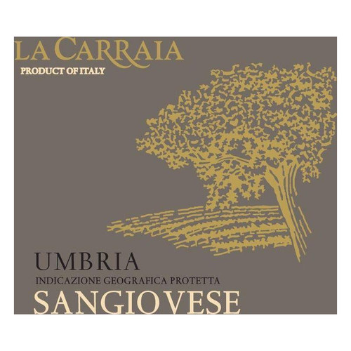 Label/Bottle shot for La Carraia Sangiovese Umbria IGT 2022 750ml