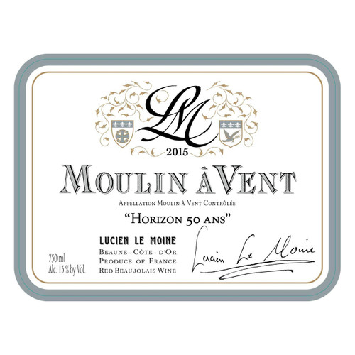 Label/Bottle shot for Lucien Le Moine Moulin-a-Vent Horizon 50 Ans 2021 750ml