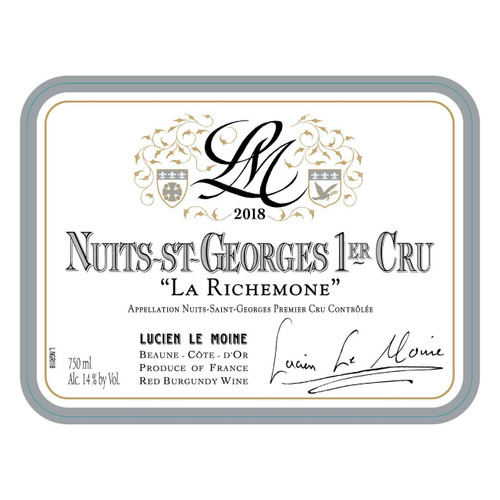 Label/Bottle shot for Lucien Le Moine La Richemone 2021 750ml