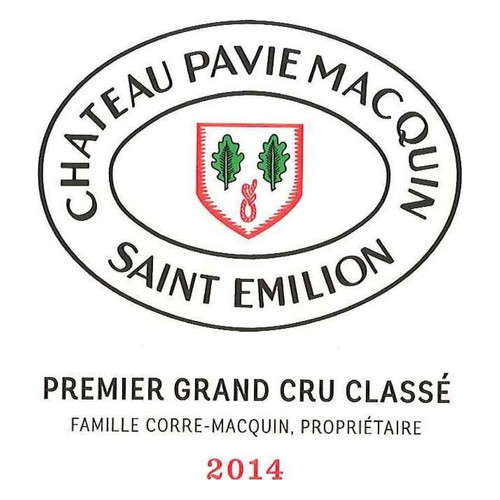 Label/Bottle shot for Chateau Pavie-Macquin Saint-Emilion 1er Grand Cru Classe 2014 750ml