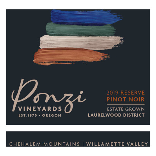 Label/Bottle shot for Ponzi Vineyards Pinot Noir Reserve Chehalem Mountains 2019 750ml