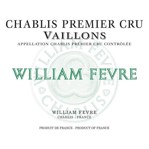 Label/Bottle shot for Domaine William Fevre Chablis 1er Cru Vaillons 2021 750ml