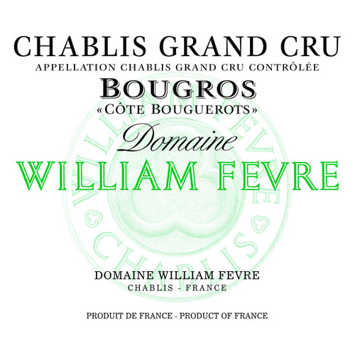 Label/Bottle shot for Domaine William Fevre Chablis Grand Cru Bougros Cote Bouguerots 2021 750ml