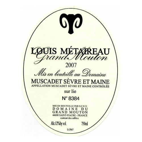 Label/Bottle shot for Louis Metaireau Muscadet Sevre-et-Maine Sur Lie Petit Mouton 2022 750ml