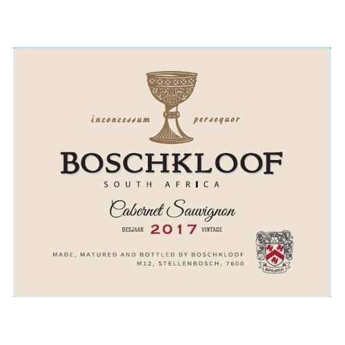 Label/Bottle shot for Boschkloof Cabernet Sauvignon 2021 750ml