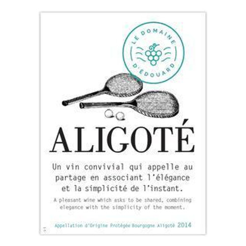 Label/Bottle shot for Le Domaine d'Edouard Bourgogne Aligote 2022 750ml