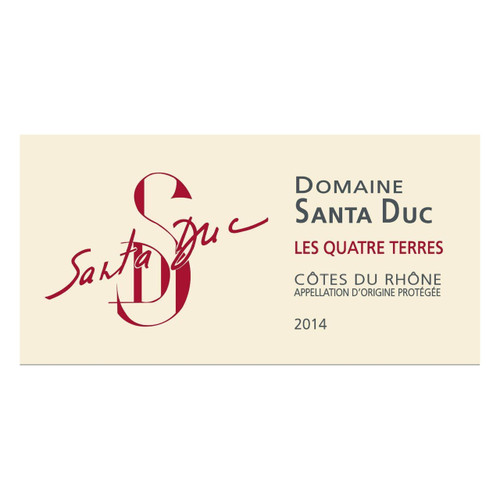 Label/Bottle shot for Domaine Santa Ducs Cotes du Rhone Les Quatre Terre 2022 750ml