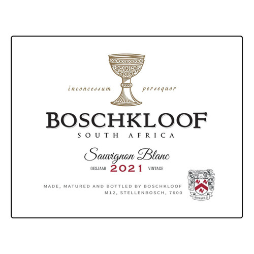 Label/Bottle shot for Boschkloof Sauvignon Blanc 2022 750ml