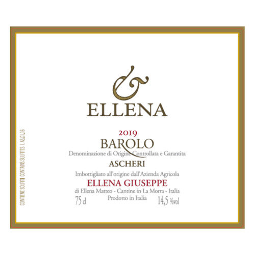Label/Bottle shot for Ellena Giuseppe Ascheri Barolo DOCG 2019 750ml
