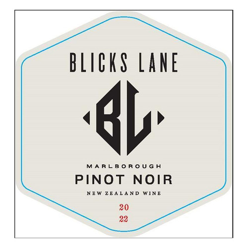 Label/Bottle shot for Blicks Lane Vineyards Pinot Noir Marlborough 2022 750ml Label/Bottle shot for Blicks Lane Vineyards Pinot Noir Marlborough 2022 750ml
