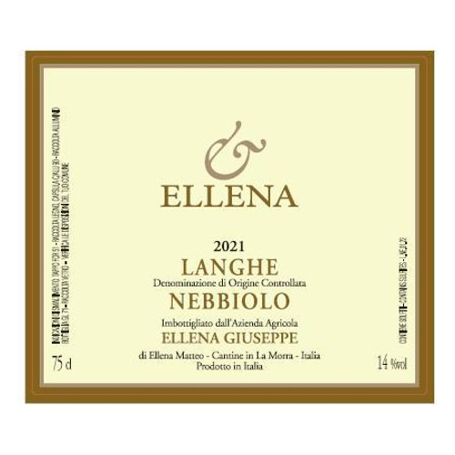 Label/Bottle shot for Ellena Giuseppe Langhe Nebbiolo 2021 750ml