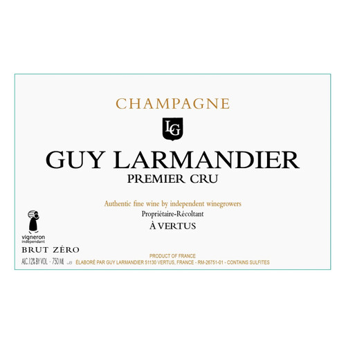 Guy Larmandier Cramant Grand Cru Blanc de Blancs Brut Zero NV 3L