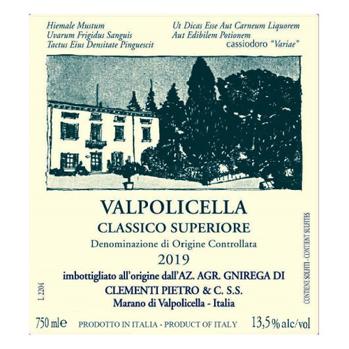 Clementi Valpolicella Classico Superiore 2019 750ml Clementi Valpolicella Classico Superiore 2019 750ml