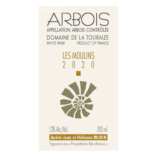 Domaine de la Touraize Arbois Blanc "Les Moulins" 2021 750ml Domaine de la Touraize Arbois Blanc "Les Moulins" 2021 750ml