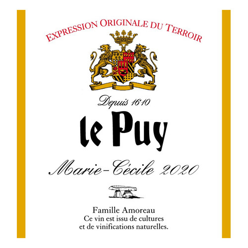 Le Puy "Marie-Cécile" Vin de France Blanc 2022 750ml Le Puy "Marie-Cécile" Vin de France Blanc 2022 750ml