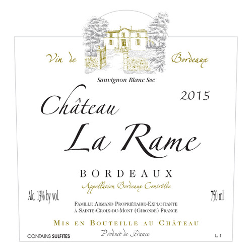 Chateau La Rame Bordeaux Blanc Sec 2023 750ml