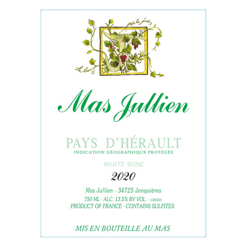 Mas Jullien Vin de Pays de l'Hérault Blanc 2017 750ml Mas Jullien Vin de Pays de l'Hérault Blanc 2017 750ml
