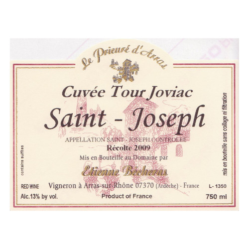 Etienne Becheras Saint-Joseph Rouge "Tour Joviac" 2020 750ml Etienne Becheras Saint-Joseph Rouge "Tour Joviac" 2020 750ml