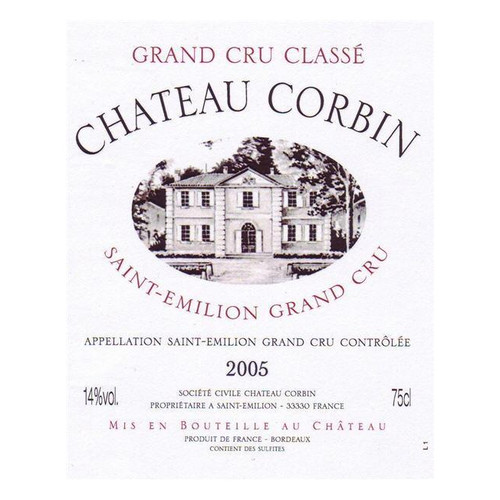 Chateau Corbin Grand Cru Saint-Emilion Grand Cru Classe 2005 750ml