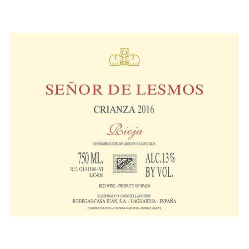 Bodegas Casa Juan Senor de Lesmos Crianza 2019 750ml