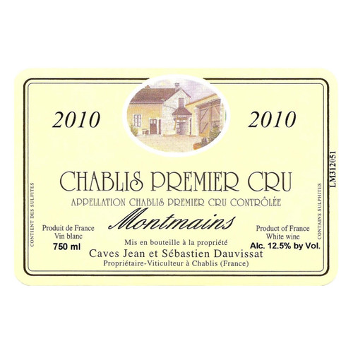 Jean & Sebastien Dauvissat Chablis 1er Cru Montmains 2022 750ml