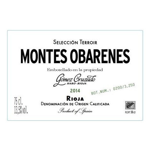 Product image for Gomez Cruzado Rioja Seleccion Terroir Montes Obarenes 2022 750ml