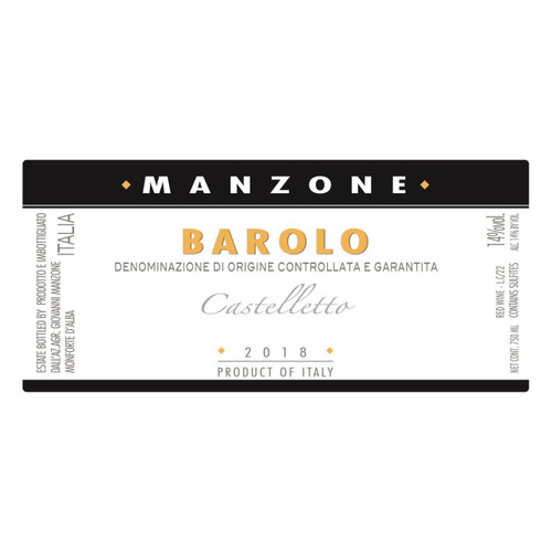 Product image for Manzone Castelletto Barolo DOCG 2020 750ml