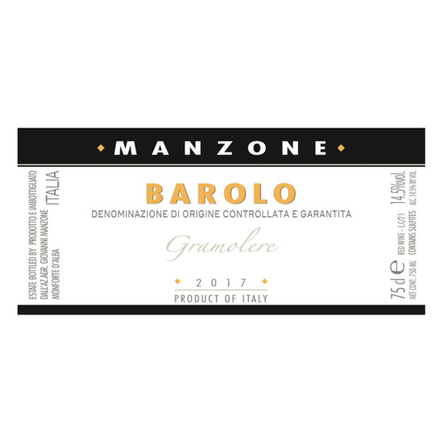 Product image for Manzone Gramolere Barolo DOCG 2020 750ml