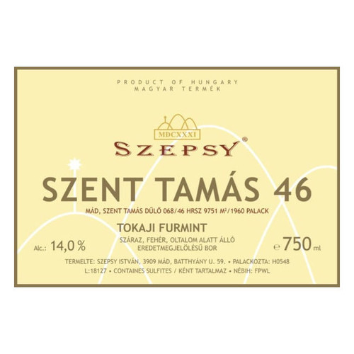 Product image for Szepsy Tokaji Furmint Szent Tamas '46 2022 750ml
