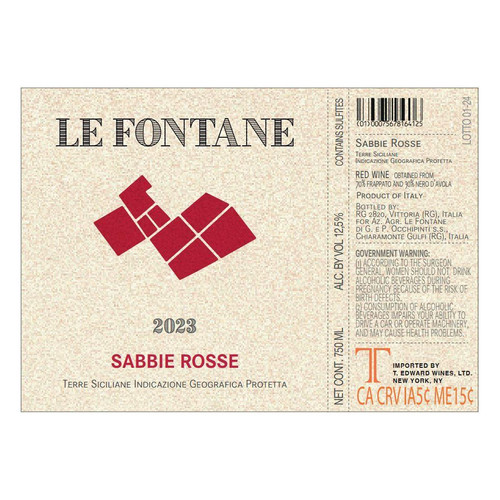 Product image for Le Fontane Terre Siciliane Sabbie Rosse 2023 750ml