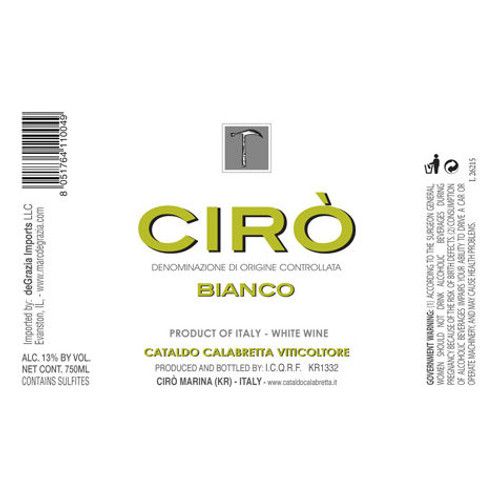 Product image for Cataldo Calabretta Ciro Bianco 2024 750ml
