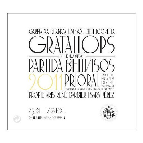 Product image for Sara & Rene Viticultors Priorat Garnatxa Blanca Gratallops Partida Bellvisos 2021 750ml