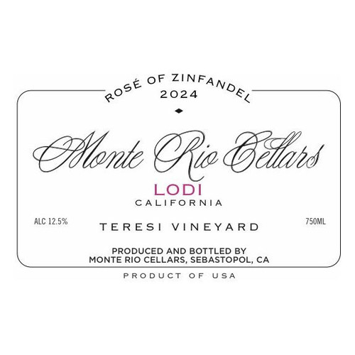 Product image for Monte Rio Rose Of Zinfandel Teresi Vineyard Lodi 2024 750ml