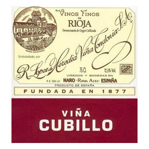 Product image for Lopez de Heredia Vina Cubillo Crianza 2017 750ml Product image for Lopez de Heredia Vina Cubillo Crianza 2017 750ml