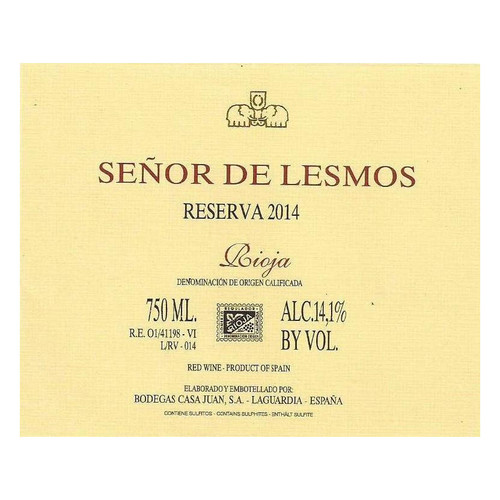 Product image for Bodegas Casa Juan Senor de Lesmos, Rioja Reserva 2015 750ml