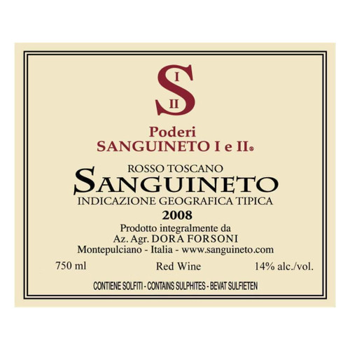 Product image for Poderi Sanguineto I & II Toscano Rosso 2022 750ml