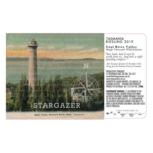 Product image for Stargazer Wine Riesling Single Vineyard Coal River Valley Tasmania 2023 750ml